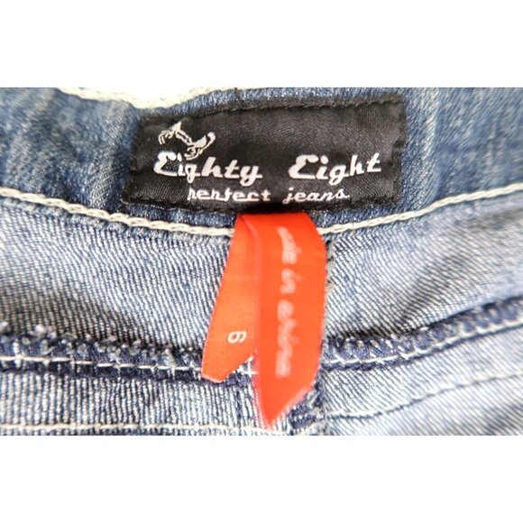 Eighty Eight Perfect Jeans Skinny Low Rise Y2K Blue Stretch Denim Women's Size 9 - Picture 8 of 9